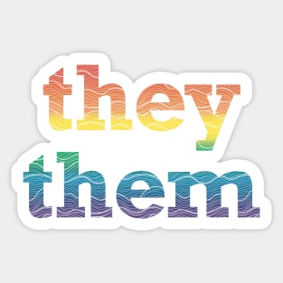 Rainbow They Them Waves Sticker